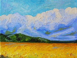 Cool Clouds Golden Field by LH.